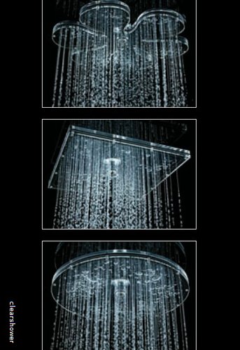 Duschköpfe aus Acryl in rund, quadratisch und in Form einer Blüteversprühen Leichtigkeit unter der Dusche. Duschköpfe aus Acryl in rund, quadratisch und in Form einer Blüteversprühen Leichtigkeit unter der Dusche.